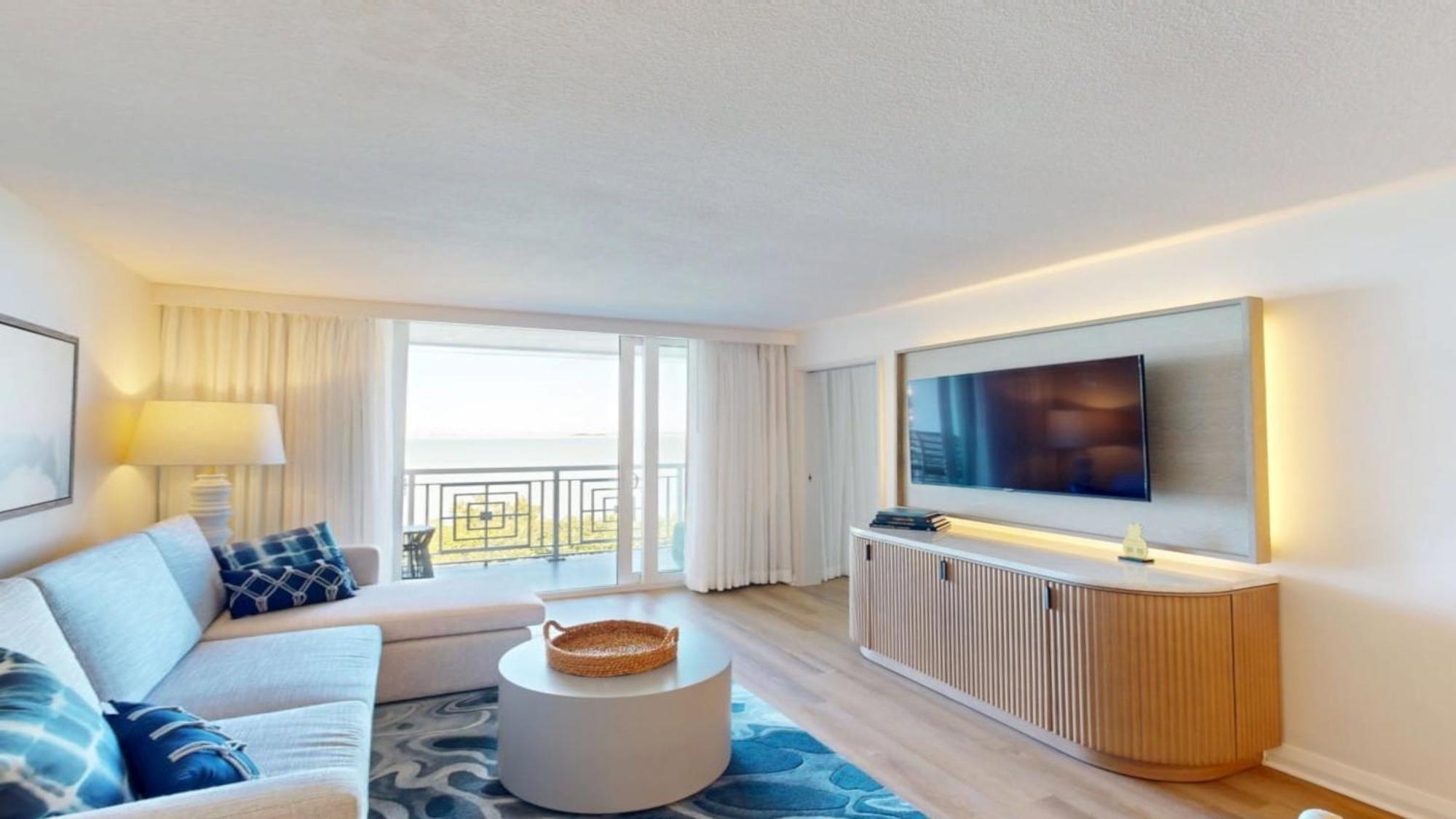 One-Bedroom Palm Suite Kitchenette Partial Waterfront View