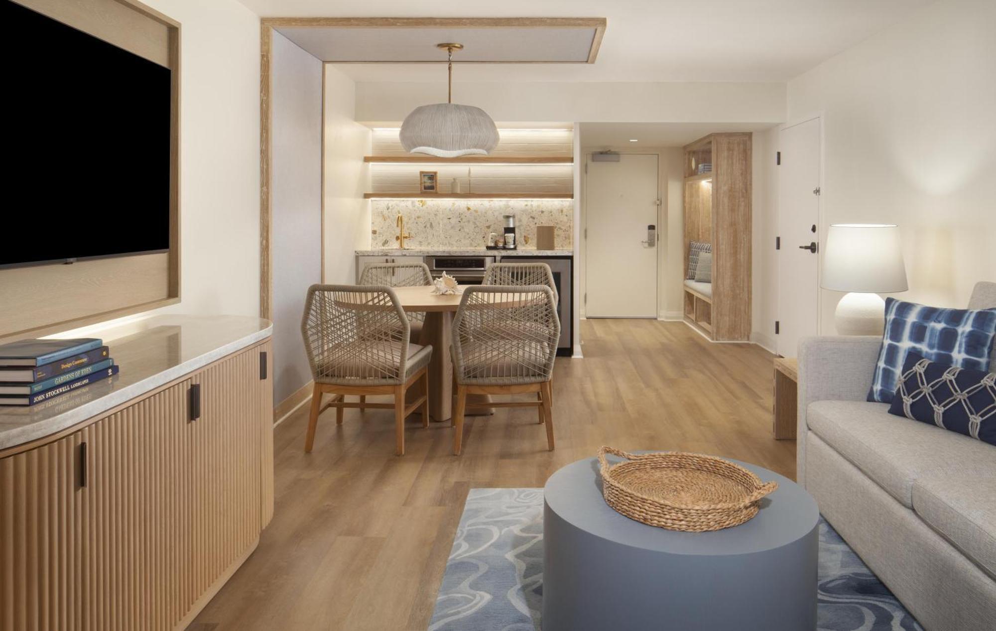 One-Bedroom Palm Suite Kitchenette Partial Waterfront View